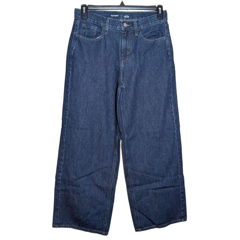 NWT Old Navy Wow Baggy Wide Leg Jeans Mid Rise Denim Size 4